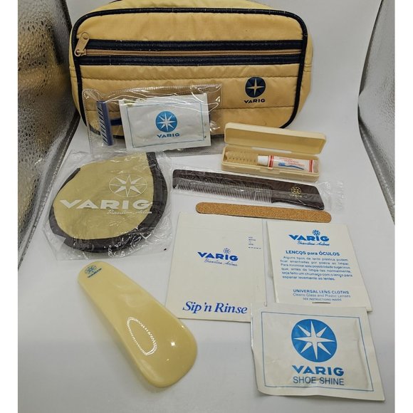 Vintage Varig Brazilian Airlines Business First Class Toiletry/Amenities Kit Bag - Picture 5 of 16